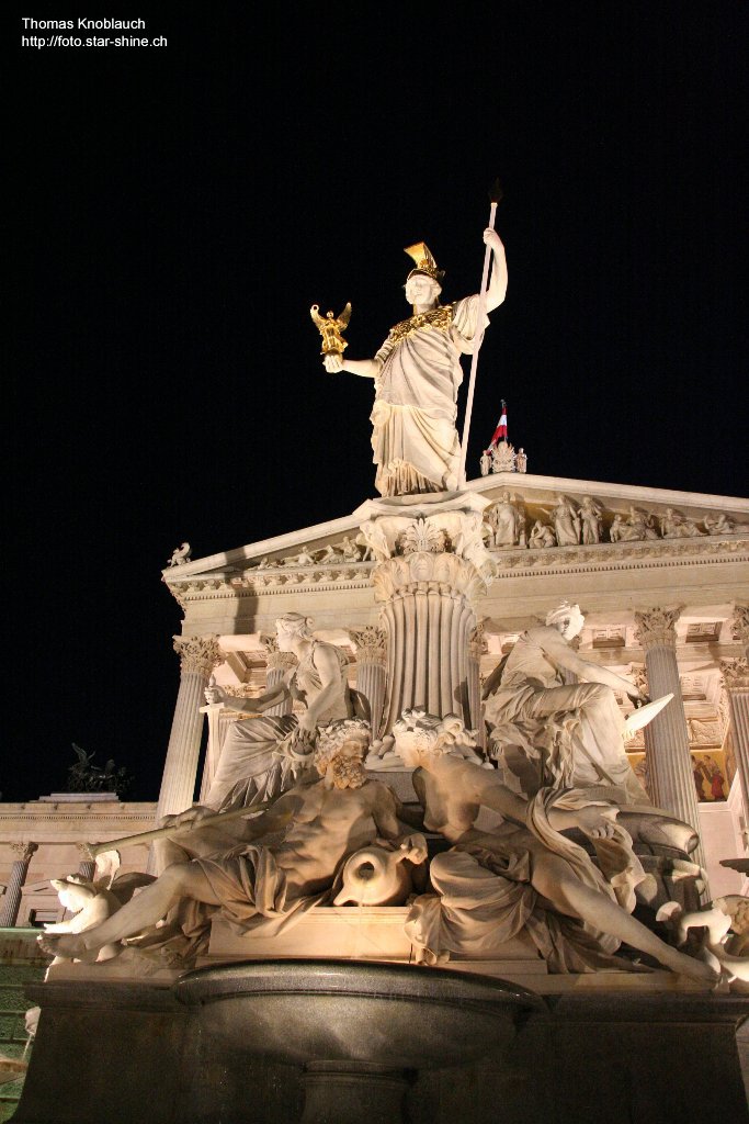 Austrian Parliament at night, Vienna