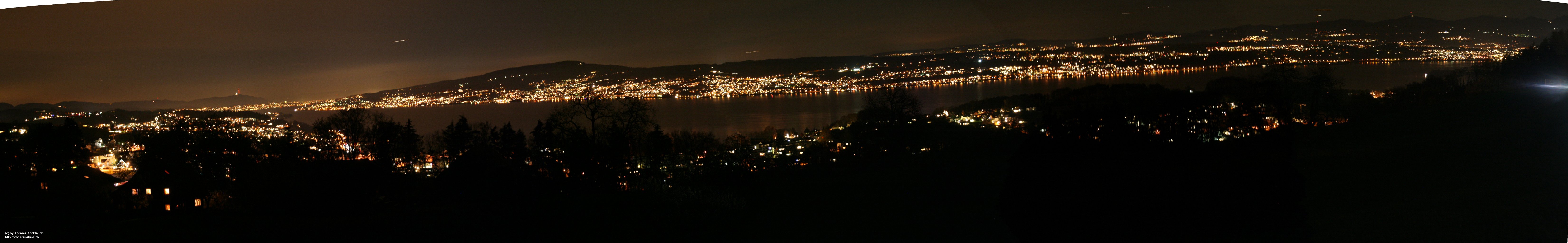 2006-11-22 - Zürichsee-Panorama mit Lichter, nachts